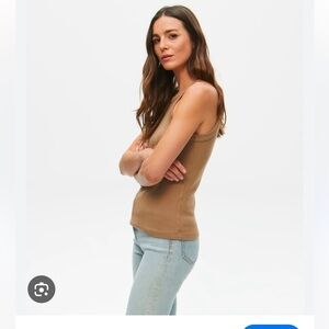 Michael Stars Aria Ribbed High Neck Tank Top